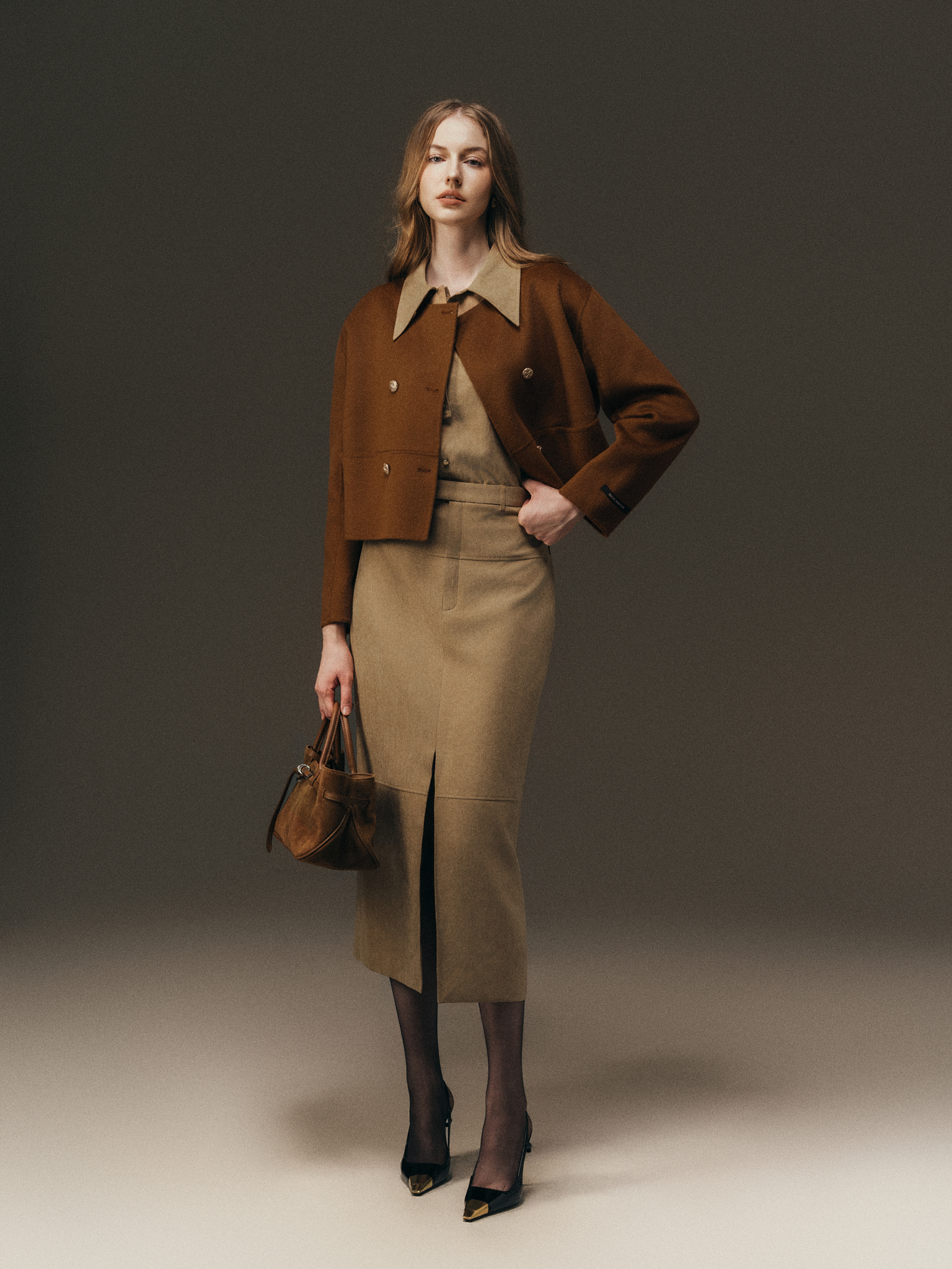 Áo dạ Handmade 2 hàng cúc dáng ngắn